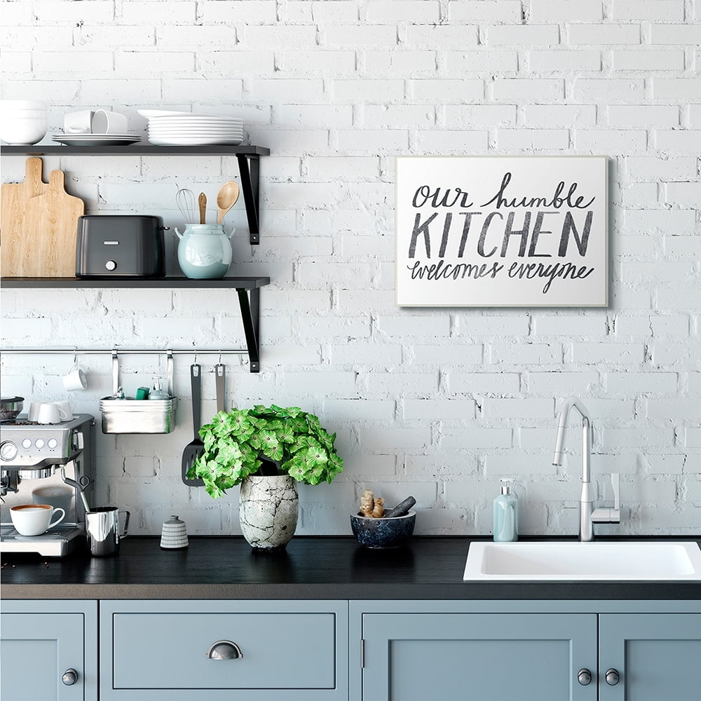 Stupell Industries Minimal Our Humble Kitchen Phrase Distressed Text Wall Plaque by Katie Doucette