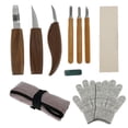thumbnail image 1 of 10PCS Wood Carving Tools Set for Beginners Professionals  Wood Sculpting Tools Complete Kit Including Whittling Hook Knife Ideal for Bass Wood Woodworking DIY, 1 of 9