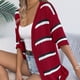 thumbnail image 5 of Cárdigan informal de punto para mujer, de talla grande, liso, con aberturas, de manga media, abrigo, camisa de poliéster para mujer, 5 of 8