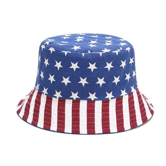4th of July-Patriotic Bucket Hat American Flag Hat Double Wear Summer Hat Everyday Hat Reversible Safari Hat Fisherman Hat