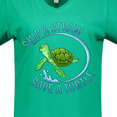 thumbnail image 4 of Inktastic Skip a Straw Save a Turtle with Cute Green Sea Turtle Women's V-Neck T-Shirt, 4 of 5