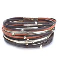 thumbnail image 2 of Bracelets Multi-Couches en Métal wrap Perles Bracelets en Cuir Bleu (HTOOQ), 2 of 4