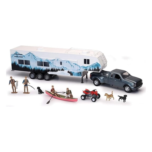 Toys Die Cast Pick Up Truck with Trailer and Accessories