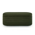 thumbnail image 4 of GZXS Lift Top Storage Bench, Modern Teddy Fabric Upholstered Oval Bench, for Entryway/Living Room/Bedroom, 43"L x 17.5"W x 17.5"H, Dark Green, 4 of 7