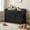 Black, variant on Accreate Cat Litter Box Encloure, Hidden Litter Box Cabinet Furniture, Wooden Cat Washroom Furniture with Cosy Perch, Pet House, Fit Most of Litter Box, Farmhouse Style, for Hallway, Bedroom