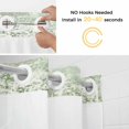 thumbnail image 3 of No Hook Shower Curtain with Snap in Liner, Vintage Green Texture Waterproof Fabric Bathroom Curtain Mesh Top Window, Farm Retro Shabby Wall Art Shower Curtains 36x72in, 3 of 9