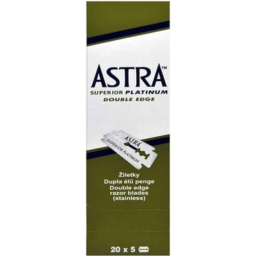 Astra Superior Platinum Double Edge Shaving Razor Blades 100 Pcs Barber Favored by Astra