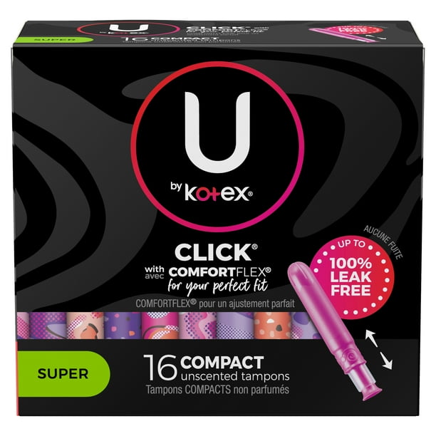 U By Kotex Click Compact Tampons Super Unscented 16 Count Walmart Com Walmart Com