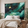 thumbnail image 3 of Teal Marble Large Tapestry for Bedroom Wall Hanging Tapestry,Modern Green Golden Abstract Ombre Texture Ceiling Backdrop Tapestries Poster Blanket Wall Decor for Teens Room Living Room Dorm 85" x 90", 3 of 8