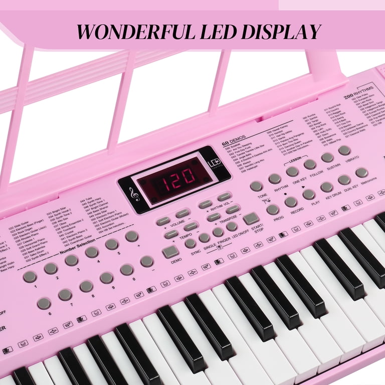 Ktaxon 61 Keys Keyboard Piano with Lighted Keys, X-Stand, Piano