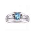 thumbnail image 1 of RYLOS Mens Rings Sterling Silver Classic Design 7X5MM Oval Gemstone & Diamond  Blue Topaz December Birthstone Ring Size 12, 1 of 6