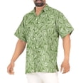 thumbnail image 5 of LA LEELA Men's Casual Hawaiian Short Sleeve Shirt Cotton Linen Effect Beach Button Down Tropical Shirts For Men XXL Sage, Leaves, 5 of 6