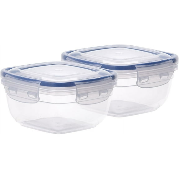 Superio Airtight Food Storage Containers with Leakproof Lids (2 Pack), 128 oz, Clear