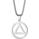 thumbnail image 2 of Necklace for Men Stainless Steel AA Recovery Triangle Necklace Sobriety Gifts fo, 2 of 4