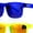 [2-Pack] Blue & Yellow, variant on Kush Mens Neon Pop Horn Rim Sport Horned Sunglasses Green