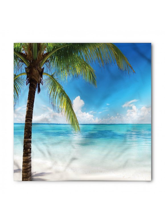 Ocean Bandana, Exotic Beach Shoreline, Unisex Head and Neck Tie, by Ambesonne