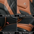 thumbnail image 5 of Coverado Front Car Seat Covers, Airbag Compatible Faux Leather Seat Protectors, Waterproof Cushions Universal Fit for Most Sedans SUV Pick-up, Black&Brown, 5 of 11