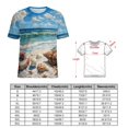 thumbnail image 2 of Beach Seashell Starfish Women's T-Shirt Short Sleeve T Shirts Tops Tee Ladies Loose T, 2 of 6