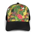 thumbnail image 3 of Naloa Fruits Vegetables And Berries Adult adjustable Print Baseball Hat, Patchwork curved brim baseball capfor Men and Women, One Size, 3 of 5