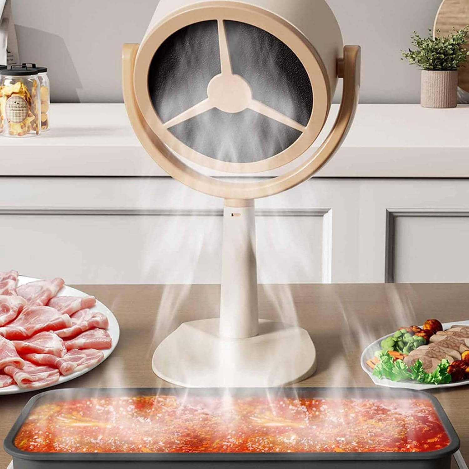 Aorsher Portable Smoke Purifier Filters, Desktop Range Hood for Fondue, Smoke Away Purifier Fan for Kitchen, Car, Office