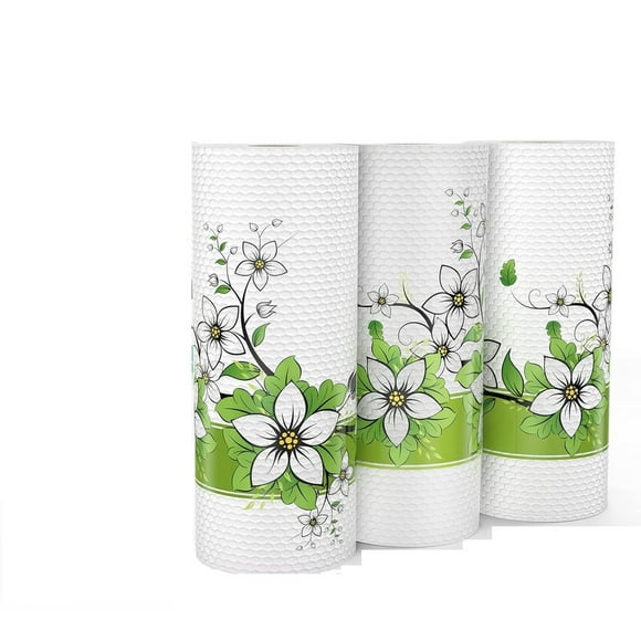 Reusable Bamboo Paper Towels - 3 Rolls, Washable and Recyclable Kitchen Tissue Paper, Eco-Friendly
