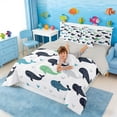 thumbnail image 4 of Manfei Colorful Whale Twin Bedding Sets for Kids Boys and Girls, Sea Animal Bedding Comforter Set, Gray Reversible 7-Piece, 4 of 6