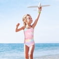 thumbnail image 6 of Girls' One-piece Swimsuit Cross Back Bathing Suit Beach Surfing Sizes 3T-10T Cute Stars and Pink Clouds, 6 of 9
