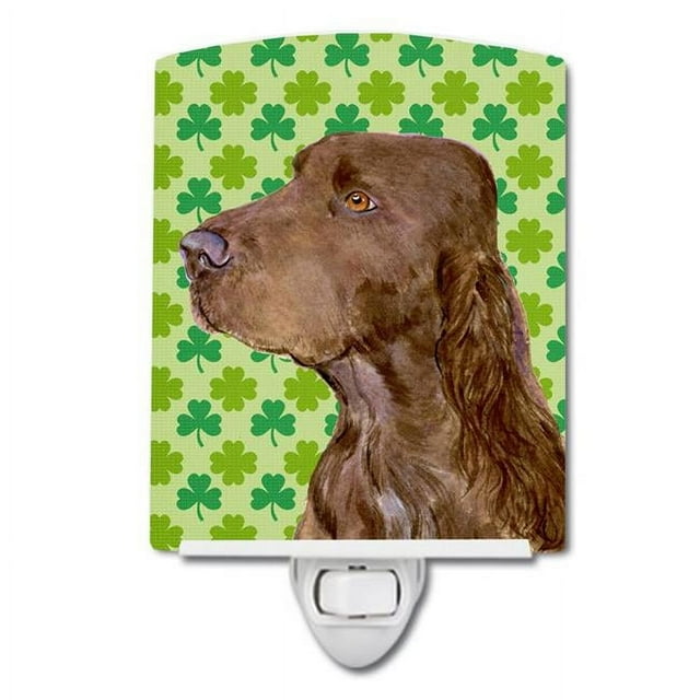 Carolines Treasures SS4456CNL Field Spaniel St. Patricks Day Shamrock Portrait Ceramic Night Light, 6x4x3, Multicolor