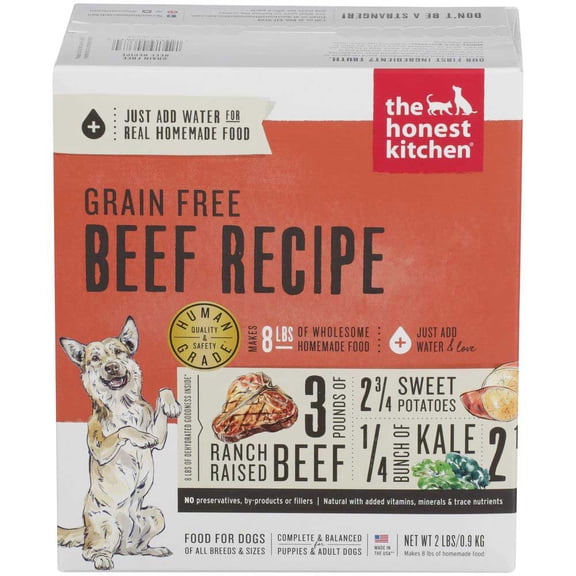 The Honest Kitchen Grain Free Beef Recipe Dog Food, 2 Pound -- 6 per Case.