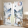 thumbnail image 2 of Erosebridal Hunting Deer Curtains & Drapes Wild Animal Curtains, Nature Theme Blackout Curtains Mountain Trees Living Room Curtains, Watercolor Ink Painting Window Curtains Farmhouse Decor, 2 of 6