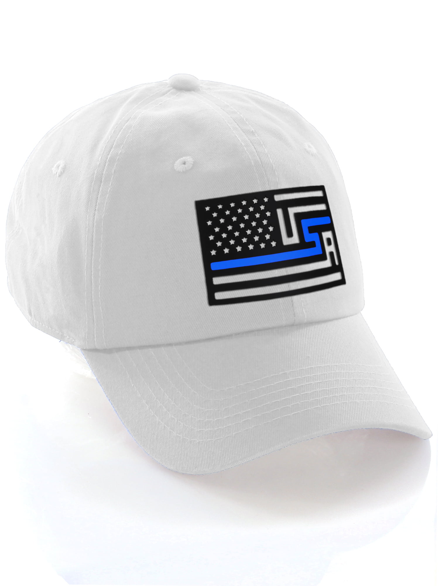 Mens USA American Flag Thin Blue Line Mesh Cap Rothco Black TBL Baseball Hat 