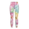 thumbnail image 5 of Renewold Butterfly Tie-dye Pink Yoga Pants with Pockets for Women High Waisted Workout Yoga Pants Tummy Control Buttery Soft Compression Pants Sportswear Non See-Through, XXL, 5 of 8