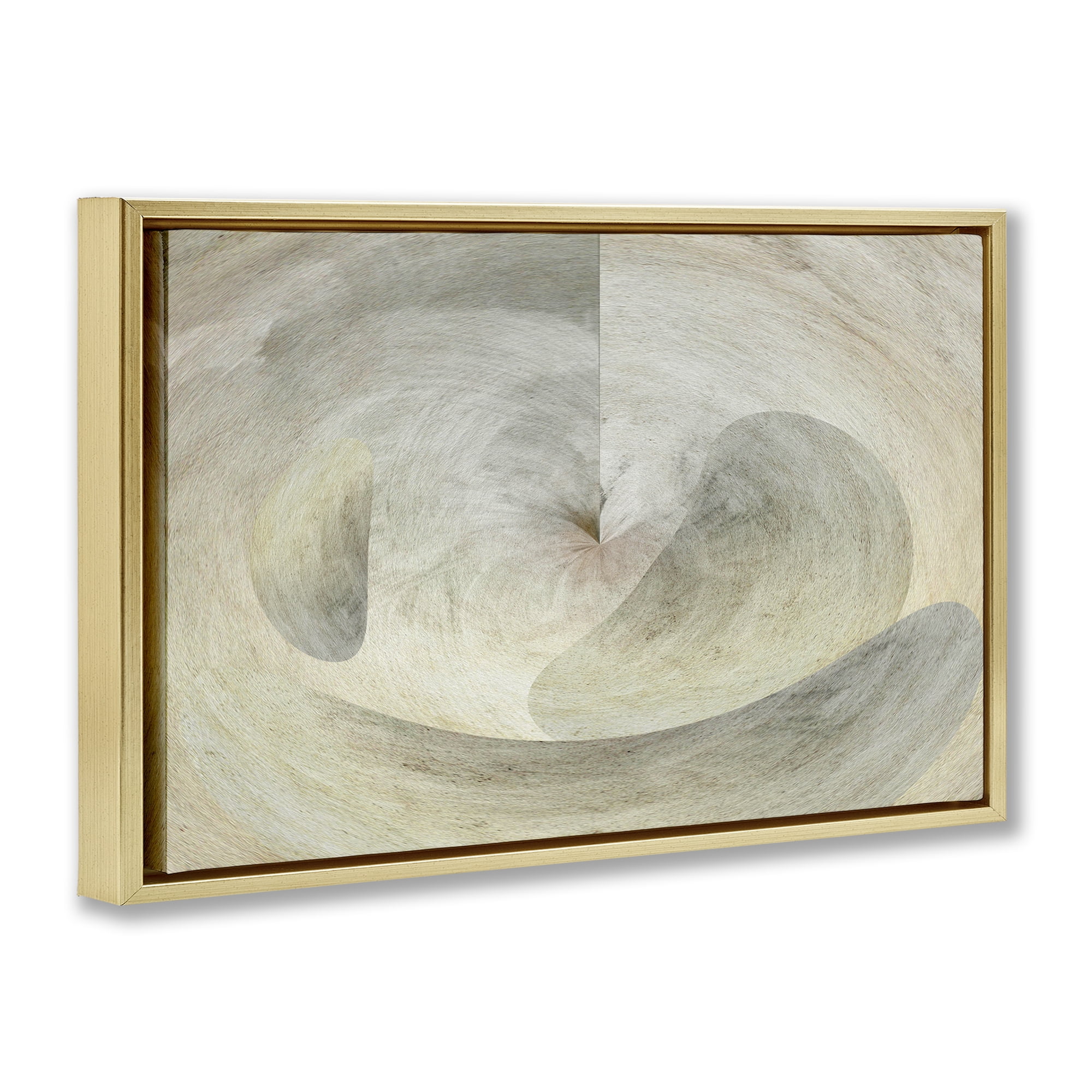 Stupell Industries Curving Freeform Abstract Abstract Painting Gold Floater Framed Canvas Art Print Wall Art, 25 x 17