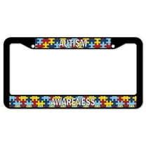 SignMission  12 x 6 in. Autism Awareness Plastic License Plate Frame & Tag Holder