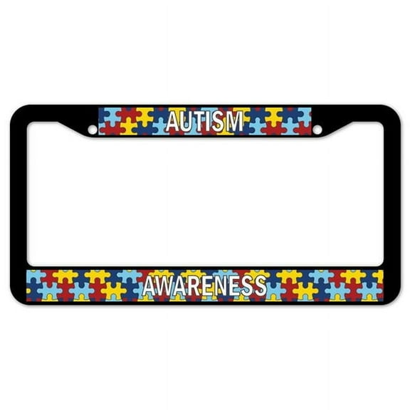 SignMission  12 x 6 in. Autism Awareness Plastic License Plate Frame & Tag Holder