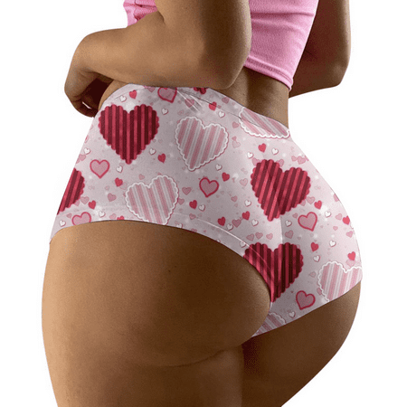 Fulorrnie Underwear for Women Breathable Hiphuggers Seamless Comfort Panties Cute Waistband Bikini Stretchable Panty  Watermelon Red  XL
