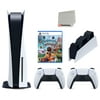Sony Playstation 5 Disc Version Console with Extra White Controller, DualSense Charging Station and Sackboy: A Big Adventure Bundle with Cleaning Cloth