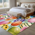 thumbnail image 4 of 5'x7' Area Rugs for Living Room Bedroom, Easter Colorful Eggs Washable Rug Carpet Runner Indoor Outdoor, Spring Floral Polka Dot Blue Striped Non Slip Floor Mats Area Rug for Kitchen, Nursery, 4 of 8