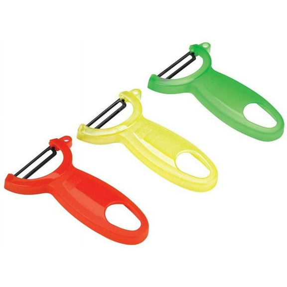 Kuhn Rikon Original Swiss Peeler 3 Piece Set, Translucent, Red/Green/Yellow