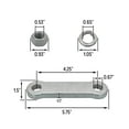 thumbnail image 4 of 14" Square U-Bolt Kit with 1/2" x 4-1/4" Tie Bars & Hardware, 5/8" Diameter - Grade 8, Hot Dip Galvanized (4 Pack), 4 of 5