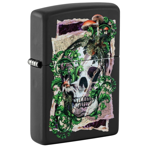 Zippo Skull Collage Design Black Matte Pocket Lighter