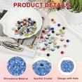 thumbnail image 3 of Rhinestone Beads for Jewelry Making, Shiny Round Disco Ball Beads Light Blue 50 Pcs, 3 of 7