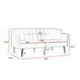 thumbnail image 5 of Twin Futon Sleeper Sofa,Velvet Upholstery Convertible Sofa Bed with Gold Metal Legs Adjusting Backrest Futon for Small Spaces, 5 of 6