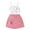 Pink, variant on THDHVS Girls Summer Outfits,Casual Short Sets for Kids,Girls' Fashion Striped Three Dimensional Flower Strap Top Work Pants Skirt Set