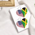 thumbnail image 4 of Heart Earrings America Jamaica Flag Dangling Heart Drop Earrings For Women Love Dangle Earrings Gift, 4 of 6