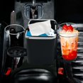 thumbnail image 3 of Caja de almacenamiento para reposabrazos de coche, soporte para dispositivos electrónicos, soporte para vasos de agua Negro de tres tazas, 3 of 6