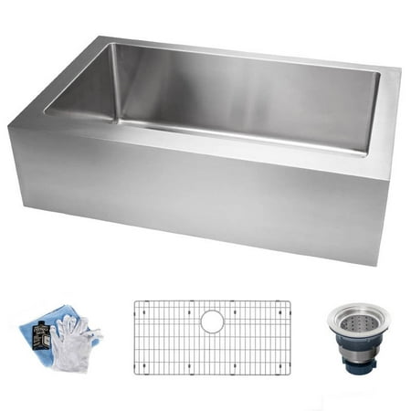 Miseno Mss3320ff 16 Gauge Stainless Steel 33 Single Basin Kitchen Sink For Farmhouse Installations With Sound Dampening Miseno Mss3320ff 16 Gauge Stainless Steel 33 Single Basin Kitchen Sink For Farmhouse Installations With Sound Dampening