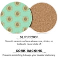 thumbnail image 6 of 4 pcs SKYSONIC Round Drink Coasters Mint Sunflower Absorbent Ceramic Coaster with Cork Base for Coffee Cups for Home Decor, 6 of 6