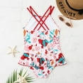 thumbnail image 2 of Maillot de Bain une Pièce Imprimé Maillot de Bain Bikini Suspendu à Volants pour Filles, 2 of 5