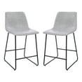 thumbnail image 3 of Flash Furniture Reagan 24" LeatherSoft Counter Height Stools with Footrest, Set of 2, Light Gray, 3 of 13